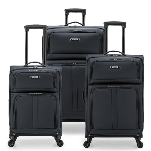 Image of U.S. Traveler Anzio Softside Expandable Luggage with Spinner Wheels, Dark Grey, 3-Piece Set (22 /26 /30)