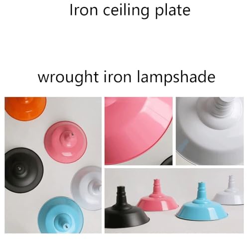 Lustre industriel rose en fer forgé 46 cm avec base E27 réglable - 5