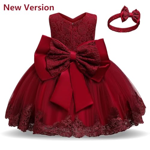 Image of NNJXD Girls' Tulle Flower Princess Wedding Dress for Toddler and Baby Girl