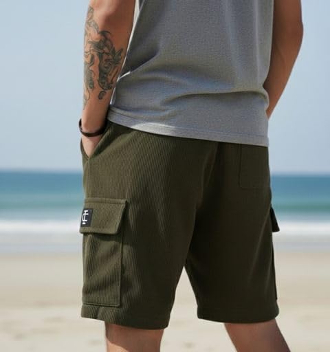 Image of INDICLUB Men's Athletic Performance Shorts,Casual Everyday Wear, Comfortable Drawstring Style