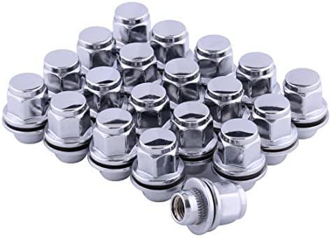 Mag Lug Nuts M12x1.5 Lug Nuts Chrome Lug Nuts with Washer Set of 20 Hex 13/16'' (21mm) 1.46''x1.18'' OEM Lug Nuts 12x1.5 Fit for Toyota Lexus Scion Pontiac Factory Wheel Lug Nut