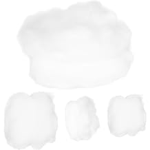 4pcs 3D Cotton Cloud Pendant Hanging Decor, Realistic Fabric Clouds for Wedding Table Decor, Bridal Shower Party Supplies, Ceiling Hanging Ornaments, Indoor Decorative Accents