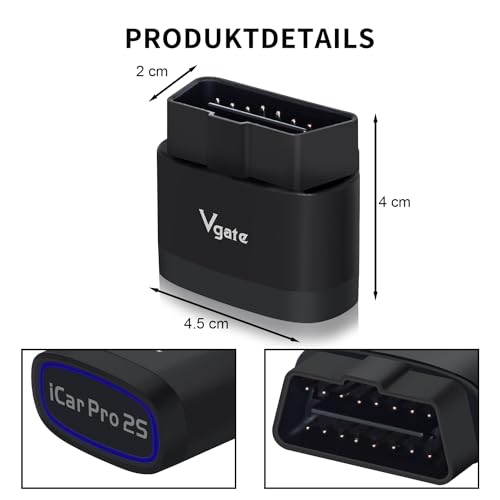 Vgate iCar Pro 2S Bluetooth OBD2 Diagnostic Tool for iOS, Android & Windows, Auto Scan Tool Supports Electric and Hybrid Vehicles