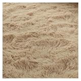 Tappeti Per Camino Tappeto in tinta unita morbido, caldo e antiscivolo for soggiorno, divano, comodino, for arredamento della camera da letto(Light brown,160x200cm 63x79inch)