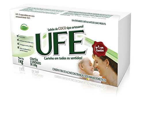 Sabão Pedra Coco 5x200g, UFE, Branco, 5X200 g