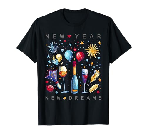 Happy New Year New Dreams 2026 Family Matching Fireworks T-Shirt