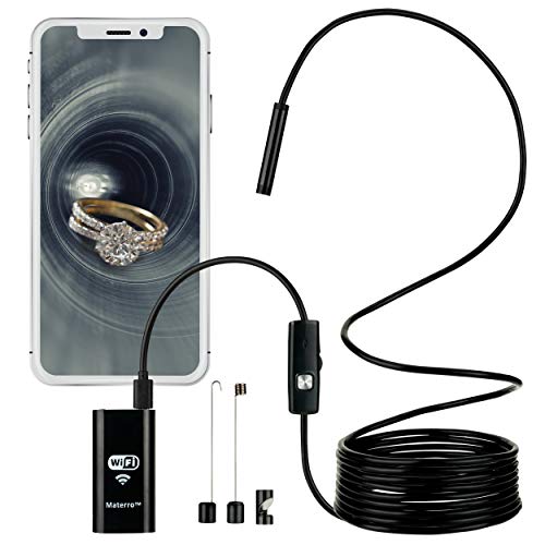 Smartphone Endoscope/Camera on a Wire, WiFi, 2.0 MP Resolution, Micro USB Borescope Waterproof for Android (2.3 or Later) and iPhone (6.0 or Later)