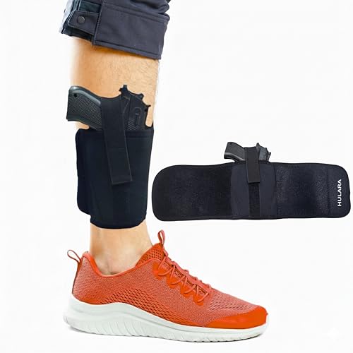 Hulara Ankle Holster for Deep Concealment Inside Boot Holster Fits Glock 43 26 19, Ruger LCP, SIG P365,P238, Springfield, Shield 9mm, Bodyguard 380 & Similar Models