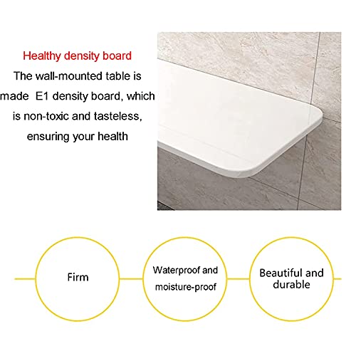 Bureau flottant rabattable pour petits espaces encombrés en bois blanc - 3