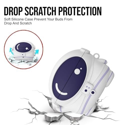 Image of Cartoon Silicone Case Cover Compatible for OnePlus Nord Buds 3 | 3 Pro (Astronaut, Lanyard)