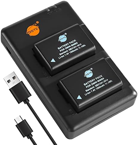 DSTE 2PCS DMW-BMB9 Battery Charger Set Compatible for Panasonic Lumix DMC-FZ40, DMC-FZ48, DMC-FZ60, DMC-FZ62, DMC-FZ70