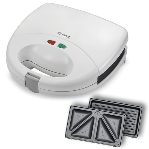 Kenwood Sandwich Maker 2 In 1 (Sandwich And Grill/Griddle) Dual Plate Press For Toasties, Paninis & Snacks - Easy To Use & Clean, Non-Stick Plates, Compact Size Bread Toaster Owsmp01.Aowh.