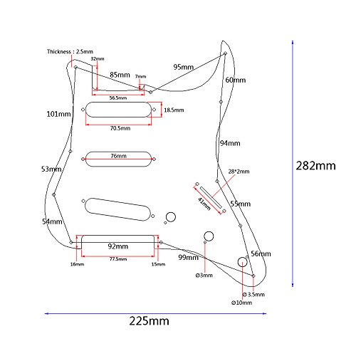 KKmoon Guitarra de madeira SSS Pickguard Maple Wood com padrão de flor decorativa para guitarras elé