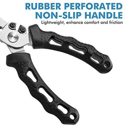 TRUSCEND Lockable Fishing Pliers with Innovative Ergonomical Handle, Corrosion-Resistant Teflon Coated Tool, Multi-Function Fishing Gear with Mo-V Cutter - Image 4