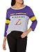 NBA Los Angeles Lakers Women's T-Shirt Raglan Baseball 3/4 Long Sleeve Tee Shirt, X-Large, Purple