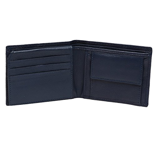 Image of WildHorn Genuine Leather Wallet for Women, Coin Pouch | Key Ring Credit Card Holder | Small Zipper Wallet for Ladies | Mini Purse for Coins, Cards & Cash (Navy)