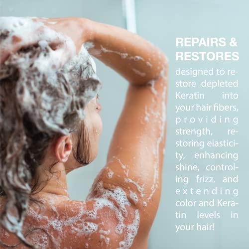 Simply Smooth Xtend Keratin Replenishing Original Shampoo Keratin & Collagen Infused Daily Cleanser For All Hair Types Restores Depleted Hair, Provides Strength & Enhances Shine 8.5 Oz. #TOP2