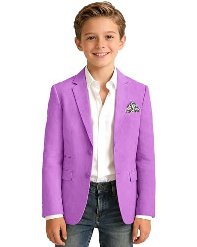Image of Bofan Linen Boys Blazer Formal Suit Jackets for Boy Outwear Jacket & Coats for Kids Boys' Fashion Summer Wedding Outfit