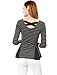 Allegra K Women's Striped Color Block Criss Cross Back Peplum Top Black Gray M (US 10)