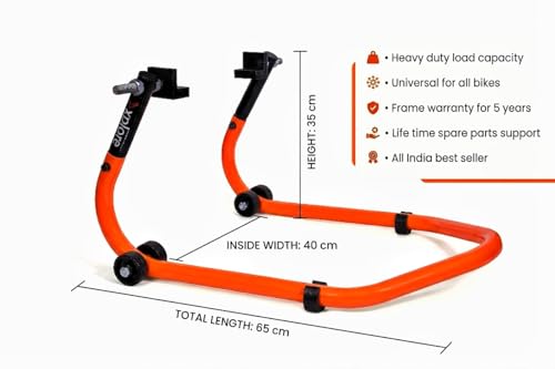 Image of Explore Dismantle Premium Universal Paddock Standwith Swingarm L Supports for All Bikes Upto 300kgWeight (Comes with 5 Year Frame Warranty- Orange) (Orange Black Dual Tone)