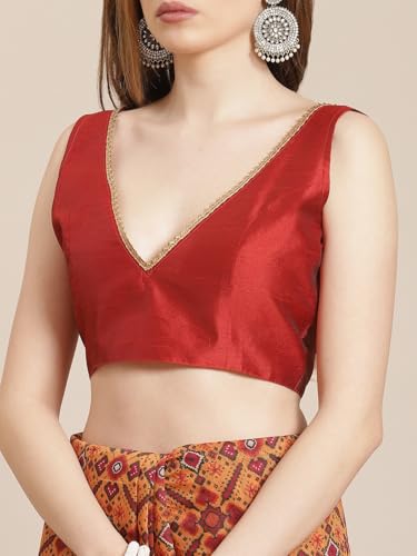 Image of Shae by SASSAFRAS Women Patola Saree With Unstitched Blouse