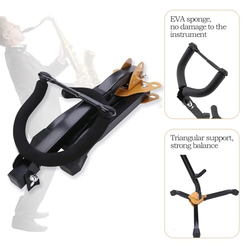 Whelpaw F2401053 Saxophone Stand Sax Holder- Adjustable Height, Secure Grip, Foldable Design, Portable Alto Saxophone Stand Baritone Saxophone Holder thumb #2