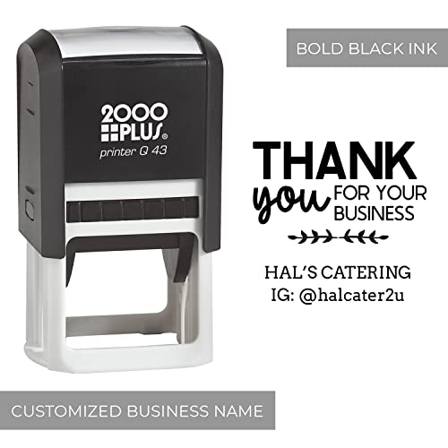Personalized Thank You For Your Business Stamp / 1.625" Square Self Inking Stamp / Small Business Black Ink Stamper / Made In The Usa #TOP1