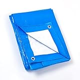 GUARD SHIELD Tarp Blue/White 8x12 Feet Lightweight Multi Purpose Waterproof Poly Tarp Cover 6mil