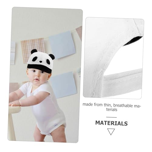 FRCOLOR Cute Panda Hat Soft Baseball Cap for Toddlers Sun Hat Girl Boys and Girls Lightweight and Breathable White3