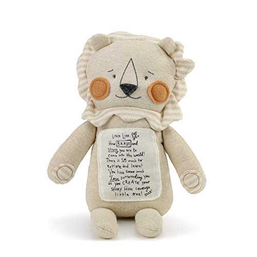 DEMDACO Brave Little Lion Tan Stripe 16 inch Polyester Plush Fabric Figure Toy - Image 3
