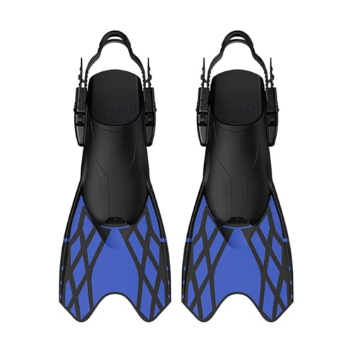 Adjustable Freediving Fins For Adults Soft Silicone Diving Comfortable Anti Slip Swim For Snorkeling(Black Blue,S/M)