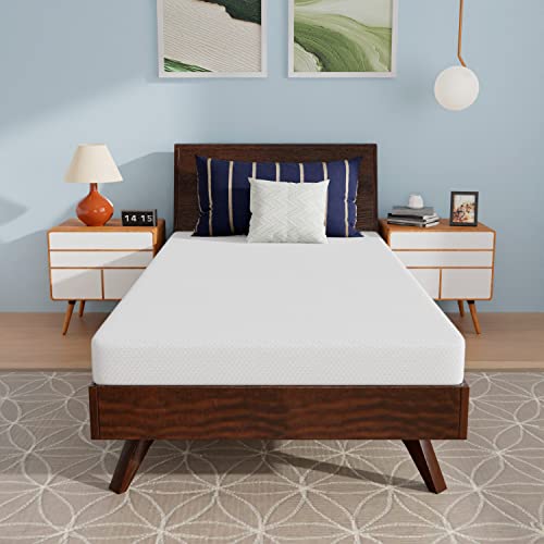Image of PayLessHere 6 Inch Twin Gel Memory Foam Mattress Bamboo Charcoal Infused Mattress in a Box Medium-Firm Temperature Regulation CertiPUR-US Certified,Fiberglass Free,White