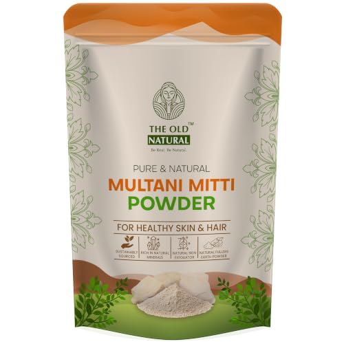 Image of The Old Natural Multani Mitti Powder 200g | 100% Pure & Natural Fuller's Earth | Deep Cleansing Face Pack for Skin & Hair Care | Controls Excess Oil, Removes Impurities & Enhances Natural Glow