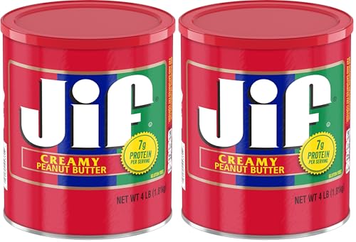 Jif Creamy Peanut Butter, 4-Pound Can (Pack of 2)
