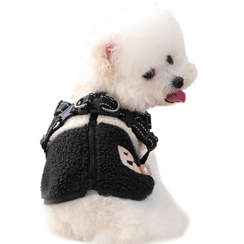 Chaqueta de invierno para perros con arnés integrado y forro polar 2