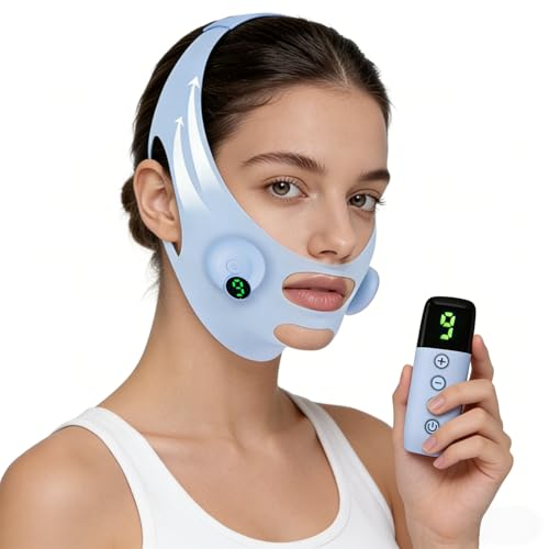 GVOTPLOP Face Lifting & Double Chin Reduction Device: 6 Mode 9 Level V-Shape Face Lifting Mask for...