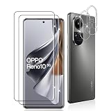 Datree 2 Pezzi 3D Pellicola Vetro Temperato per OPPO Reno 10/Reno 10 Pro 5G, con 2 Pezzi Pellicola Fotocamera, Durezza 9H Anti Graffio Amichevole Protettiva Protezione Schermo