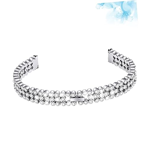 FRCOLOR Silver Rhinestone Replacement Watchband for Durable Strap with Sparkling Rhinestones Elegant Design for3