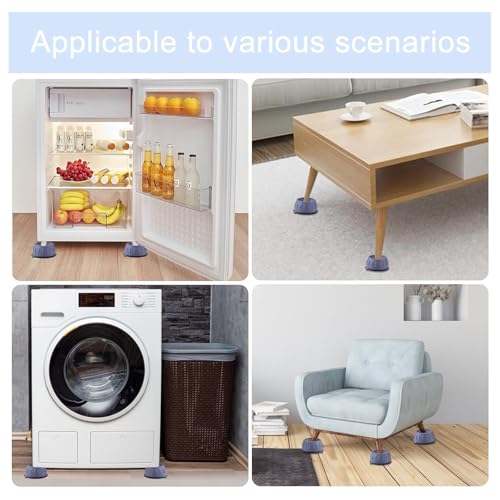 Jimkply Waschmaschinenfüße 4 Stück, Anti-Vibrationsfüße mit Gummi-Unterlage, Universelle Geräuschdämpfer, rutschfeste Maschinenfüße, für Waschmaschine, Trockner, Kühlschrank