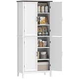 CONÇU POUR LA SOLIDITÉ ET LA SÉCURITÉ : Fabriqué en MDF robuste avec une finition peinte et lisse, ce vaisselier de cuisine supporte jusqu'à 70 kg. Pour une utilisation en toute tranquillité, il est équipé de kits anti-basculement permettant de le fixer solidement au mur.