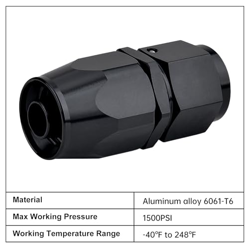 Image of EVIL ENERGY 4AN Hose End Fitting Straight Swivel for CPE Braided Hose Black 2PCS
