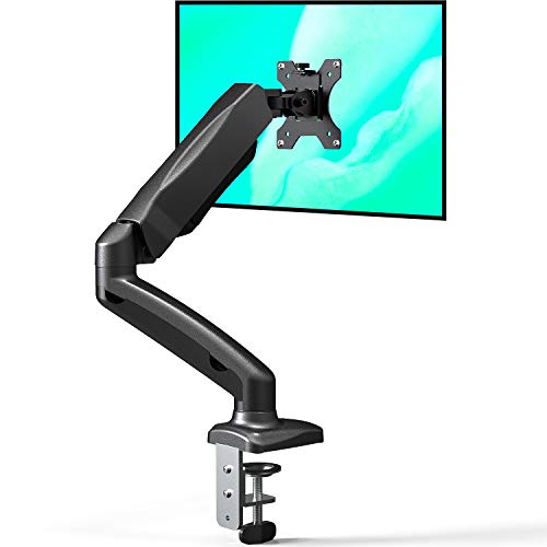 ERGEAR PC MONITOR ARM COMPATIBLE 13-32 INCH DISPLAY SINGLE ARM GAS SPRING TYPE CLAMP TYPE GROMMET TYPE LOAD CAPACITY 4.4 - 17.6 LBS (2 - 8 KG)