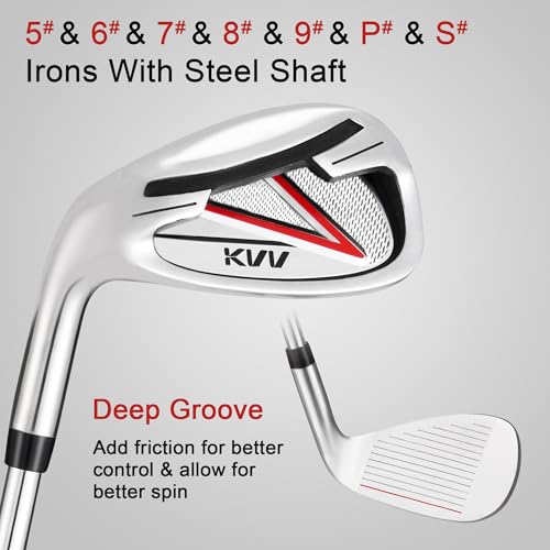 Image of KVV Men Complete Golf Clubs Set, 7 /11 Piece Full Golf Club Set with /Without Stand Bag, Right & Left Handed All Golf Clubs for Men Beginner