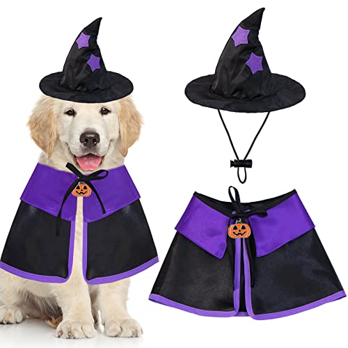 Goyoswa Dog Halloween Costumes Dog Witch Cloak Cape Wizard Hat Halloween Costumes For Dogs Small Medium Large Breed (Small) #TOP18