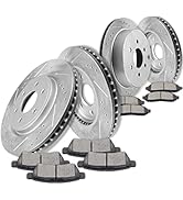 A-Premium Drilled & Slotted Brake Rotors + Ceramic Pads Kit For Nissan Frontier/Xterra