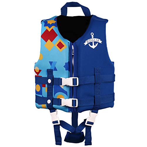 Boglia Chaleco de natación para niños, flotadores para niños pequeños, chaleco para niños, traje de baño con correa de seguridad ajustable para niños unisex