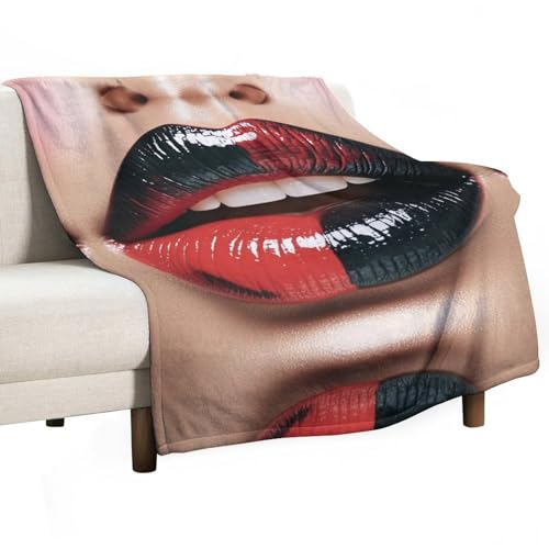 Couverture à lèvres plaid chaud en peluche et couverture décorative de lit - 2