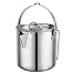 Court Style Outdoor Camping Tableware 1.2L Wiszący Garnek Ze Stali Nierdzewnej Kubek Kempingowy Naczynia Kempingowe Zupa Dzbanek Do Kawy Przenośny