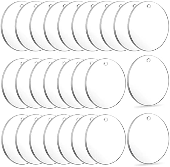 Acrylic Keychain Blanks Clear Keychains, Transparent Circle Discs Acrylic Blanks Keychain Bulk for DIY Keychain, Crafting and Vinyl Projects (2" inch Clear) (Pack of 50)