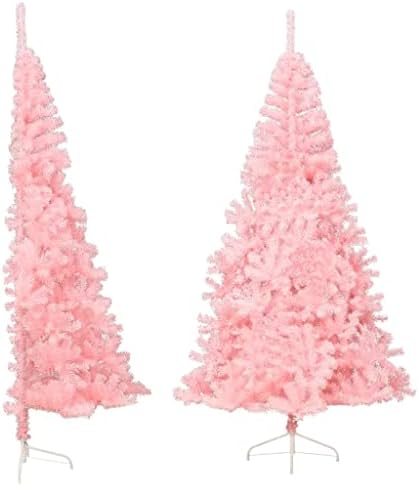 vidaXL Artificial Half Christmas Tree with Stand Indoor Outdoor Home Holiday Xmas Decoration Celebration Ornament Seasonal Xmas Tree PVC Green
